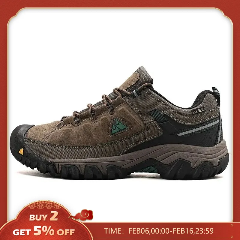 HIKEUPNewMenHikingShoesHighQualityDurableLeatherClimbingShoes