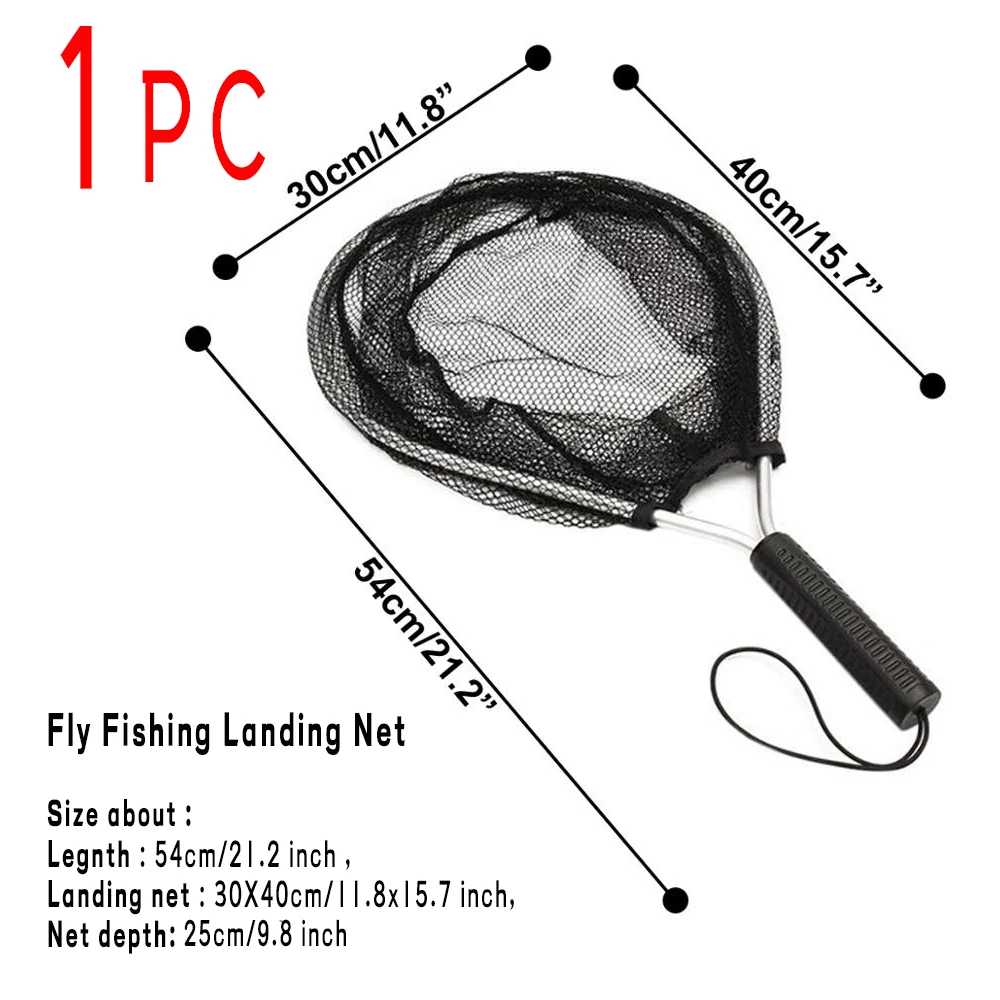 1pc Aluminium Alloy Fly Fishing Landing Net Catch and Release Nets Scoop  Fish Hold Trout Hand Net Fishing Tackles - AliExpress