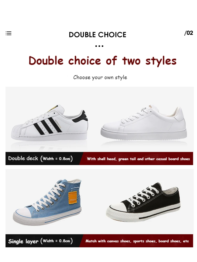 Classic Shoelace White Black Flat Shoelaces High-quality Shoe laces for Sneakers laces Shoe Strings 70/90/100/120/140/160 1 pair shoe laces shoelaces without ties shoe accessories