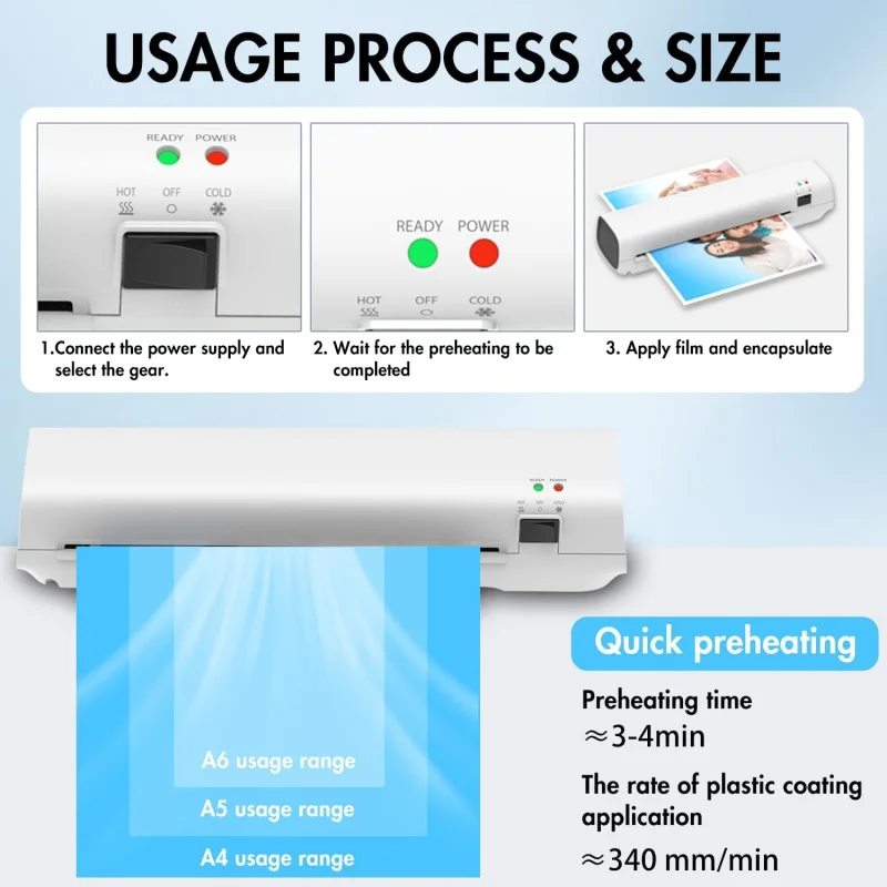 Hot and ColdA4Plastic sealing machine, photo file laminating machine, moisture-proof/Anti-folding/Tear-resistant - 4