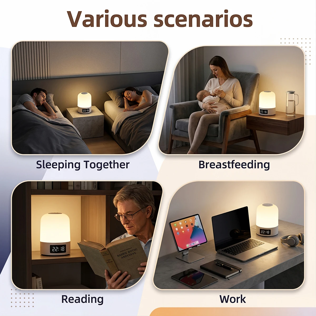 Dimmable Touch Night Light Rechargeable Table Lamp with Remote Control 3 Color Bedroom Bedside Decoration Touch LED Reading Lamp