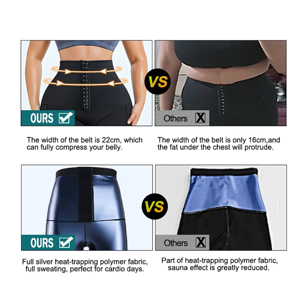 Sauna Pants Women Sweat Capris Slimming Leggings High Waist Workout Body Shaper