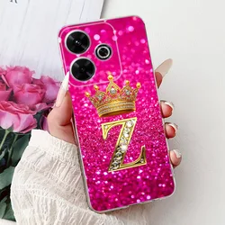 Stylish Clear Silicone TPU Phone Case with Letter Design for Xiaomi Redmi 13 (8Z)
