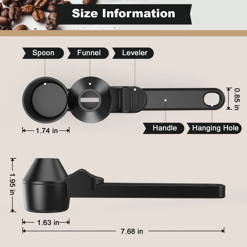 Coffee Slide Spoon with Long Handle, Large Capacity, Leak Proof Circular Design, Convenient and Practical Easy To Operate