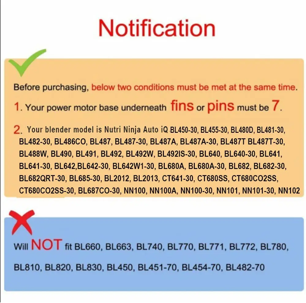 Lame De Rechange 7 Ailettes Pour Blender Ninja Auto IQ - Compatible BL682, BL642, BL450 Et Autres Modèles