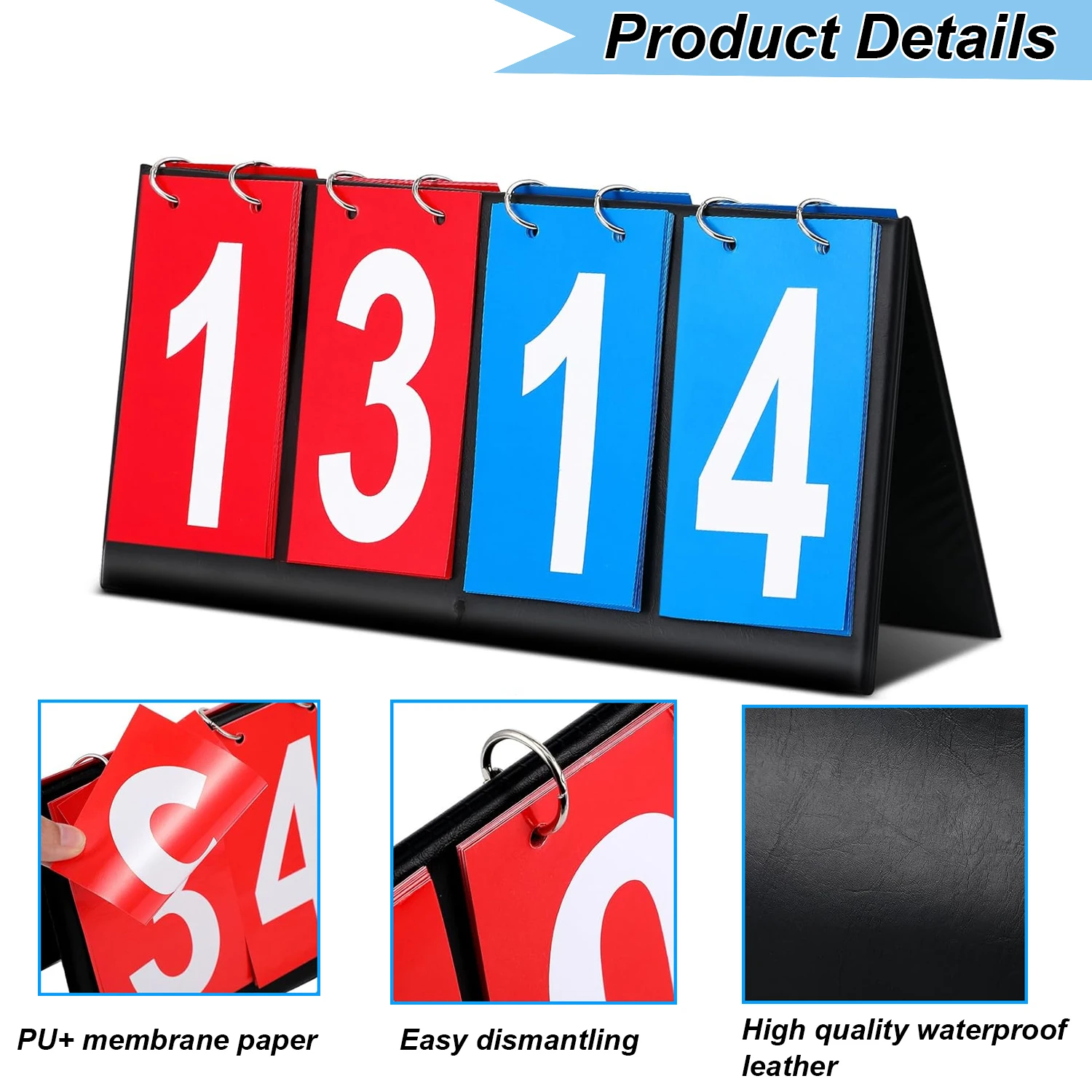 2/4/6-Digital Portable Table Top Flip Scoreboard Basketball Soccer Badminton Volleyball Coaches Sports Competition Score Keeper 2