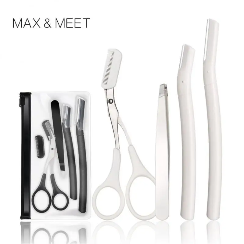 New Eyebrow Trimming Knife Macro Eyebrow Trimming Knife Eyebrow Trimming Clip Four-piece Eyebrow Trimming Tool 5
