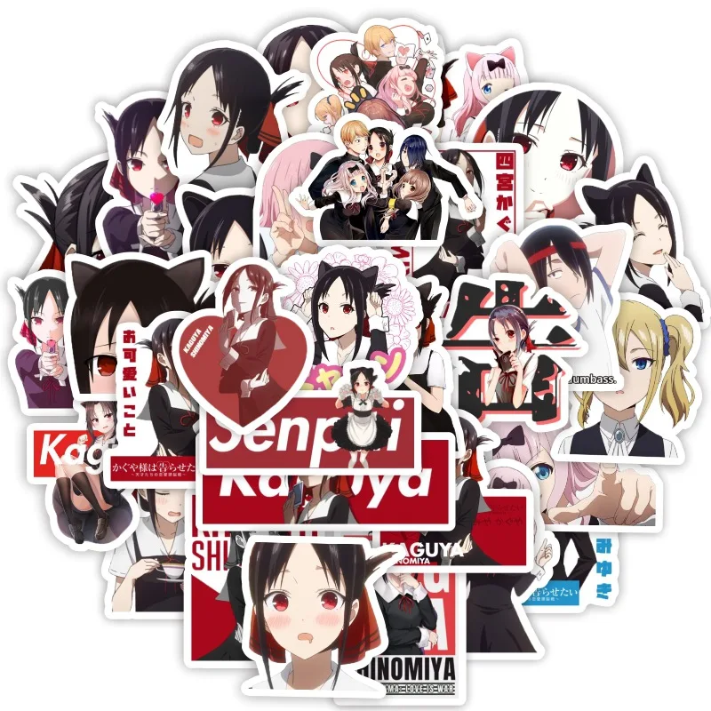 Kaguya-sama: Love Is War Stickers Laptop Bicycle Guitar Skateboard Sticker Kid DIY Graffiti Waterproof Stickers Toy 10/30/50pcs