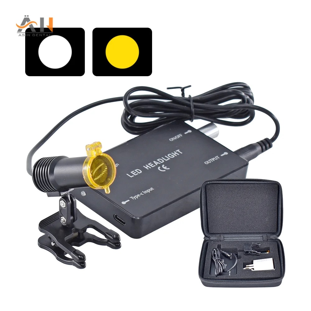 

5W LED Dental Loupe Headlamp Medical Sugical Lupas Rechargeable Head Light with Lithium Battery for Dentist Binoculars Magnifier