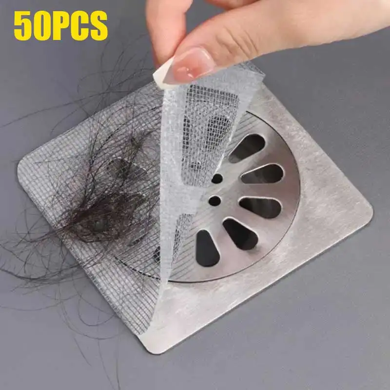 Floor Drain Filter Disposable Hair Catcher Shower Sink Strainer Sewer Mesh Stickers Multifunctional 10x10cm