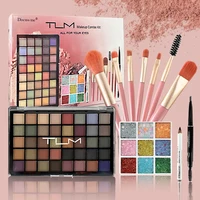TLM COMPLETE EYE MAKEUP KIT, 40 COLOR EYESHADOW PALETTE WITH 9 COLOR GLITTER EYESHADOW, MAKEUP BRUSHES AND EYEBROW PENCIL, MULTI-PURPOSE PALETTE FOR MAKEUP ARTISTS, COSMETIC SET FOR BEGINNERS, PERFECT VALENTINE'S DAY GIFT 1