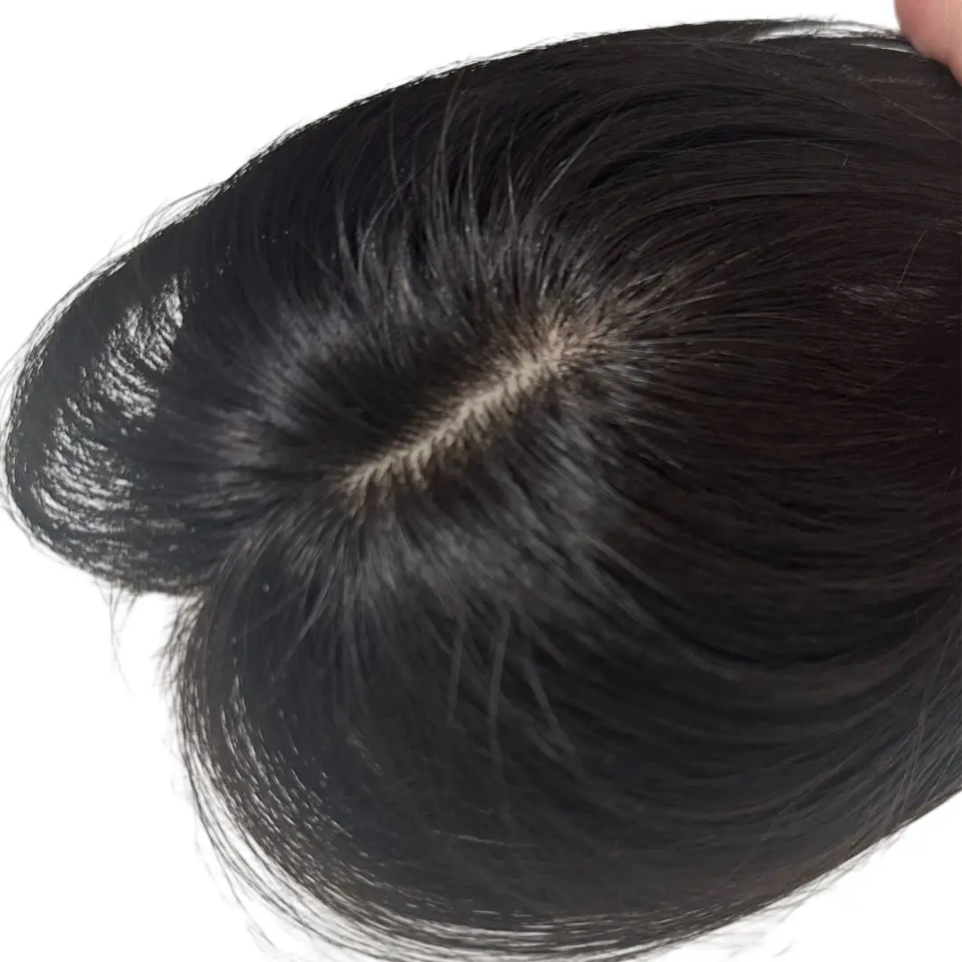 Frangia naturale per capelli umani Frangia laterale per donna Parte centrale 3D Frangia finta Estensioni dei capelli clip-in Posticci invisibili - immagine 6