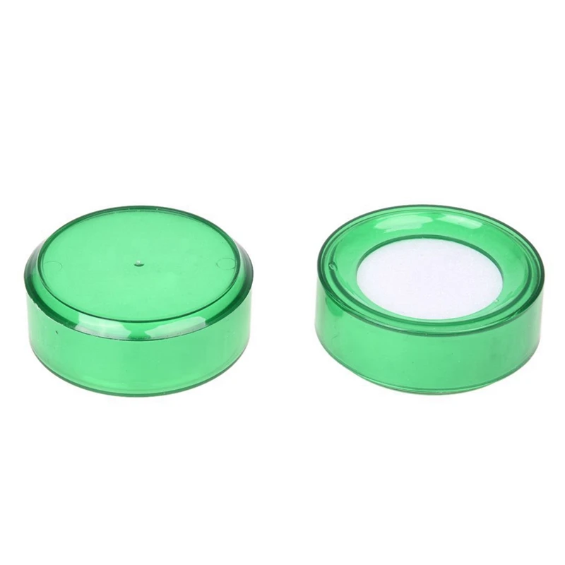 Green Plastic 7Cm Dia Sponge Finger Wet Money Cashier 4 Pcs