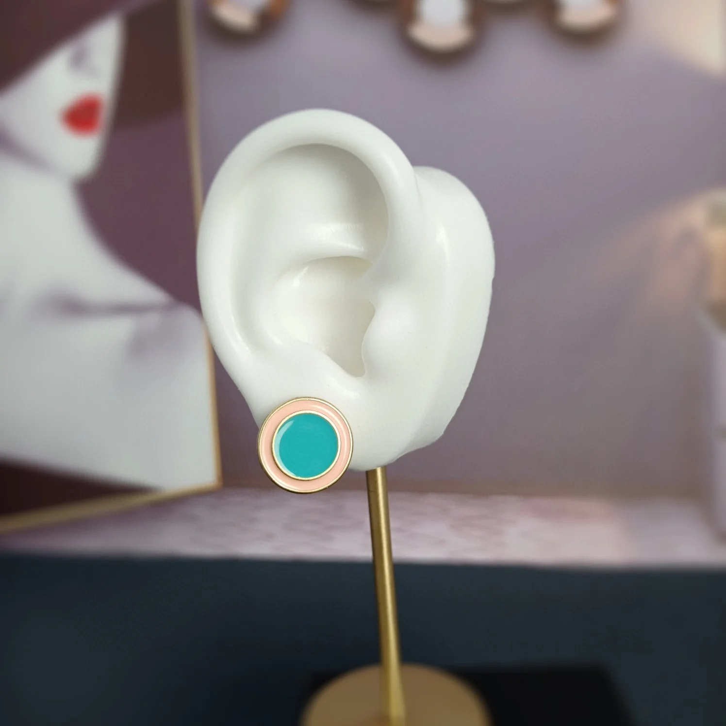 2022 Hot Trend Brand Oil Dripping Color Round Earrings Ear Studs Everyday Wear Versatile Jewelry Atmosphere Banquet