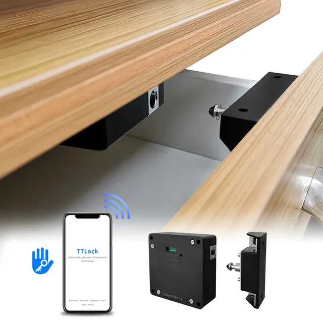 TTlock Smart Drawer Lock 13.56Mhz IC Card Sense Cabinet Lock Smart APP Unlock Invisible Electronic Lock Cabinet Drawer Locker 3