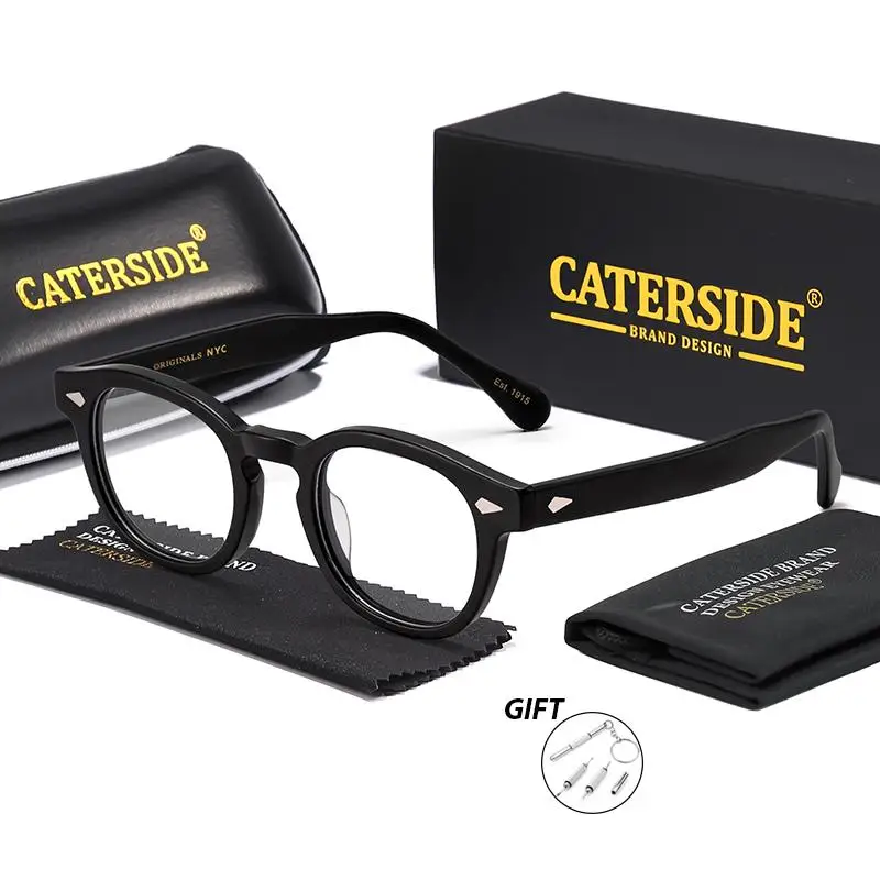 CATERSIDE Acetat Runde Männer Brillen Anti Blau Licht Lesen Brillen Angepasst Optische Gläser Frauen Täglichen Gläser – Detail 9