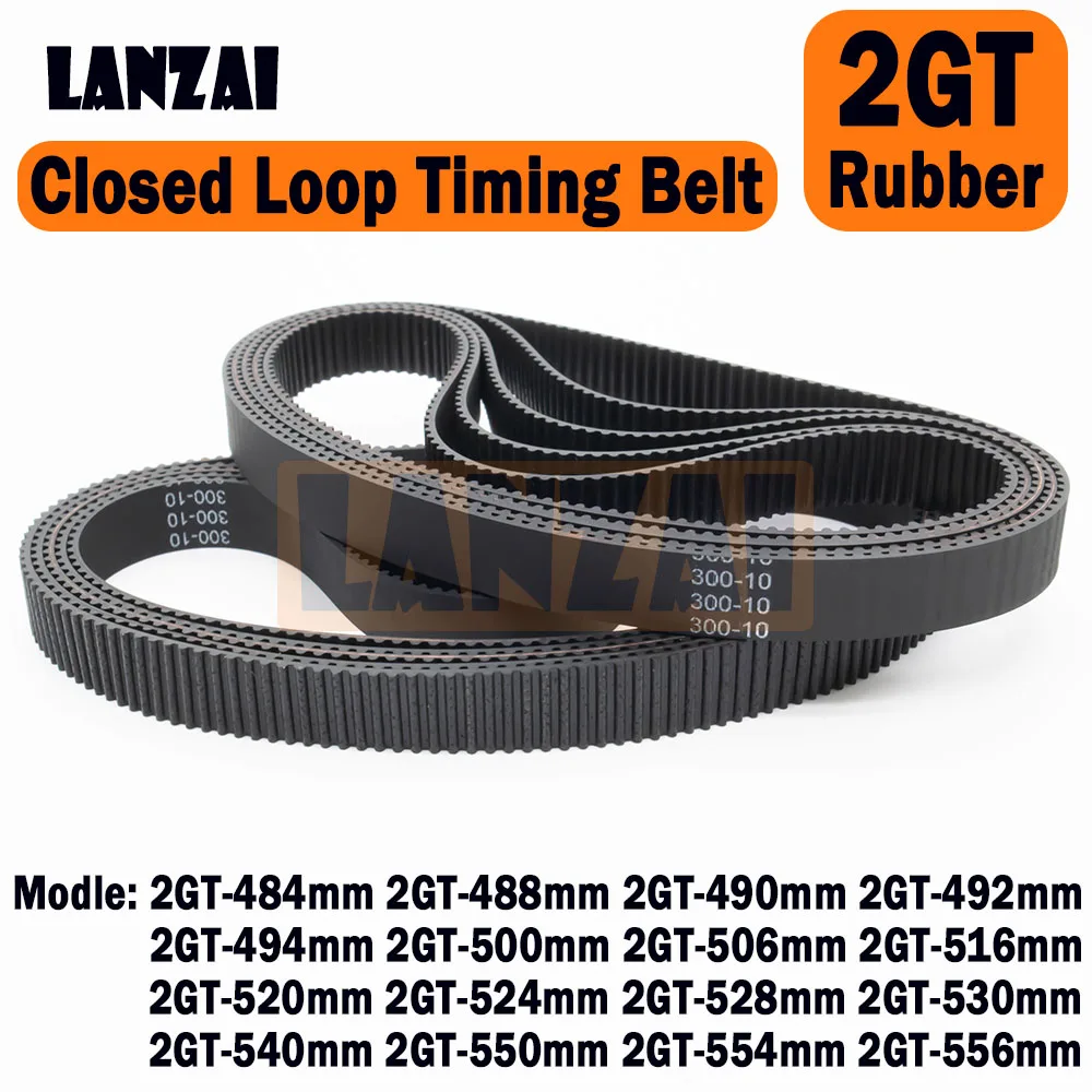 

LANZAI 2GT Rubber Closed Loop Timing Belt C=484 488 490 492 494 500 506 516 520mm W=6/10/15mm 3D Printer 524 528 530 540 550 554