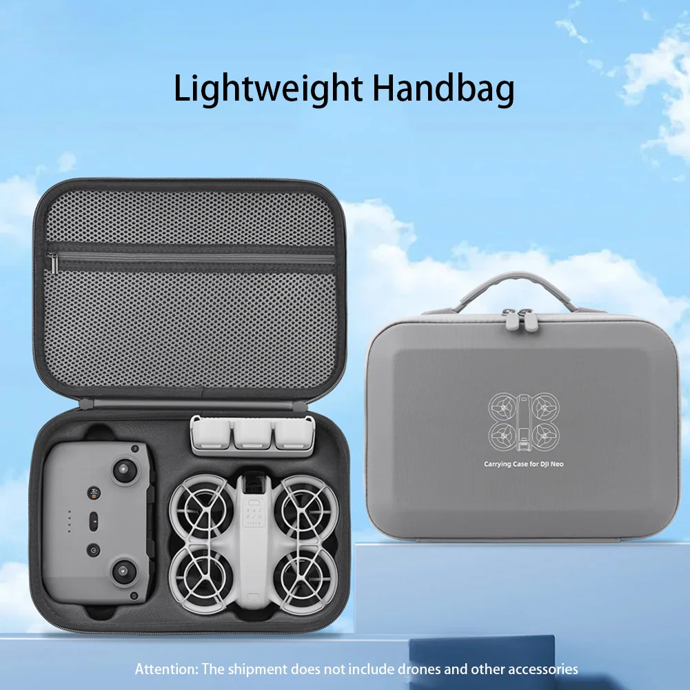 Storage Bag Protective Carrying Case PU Leather Drop-resistant Hard Shell Handbag for DJI NEO Drones Controller Accessories