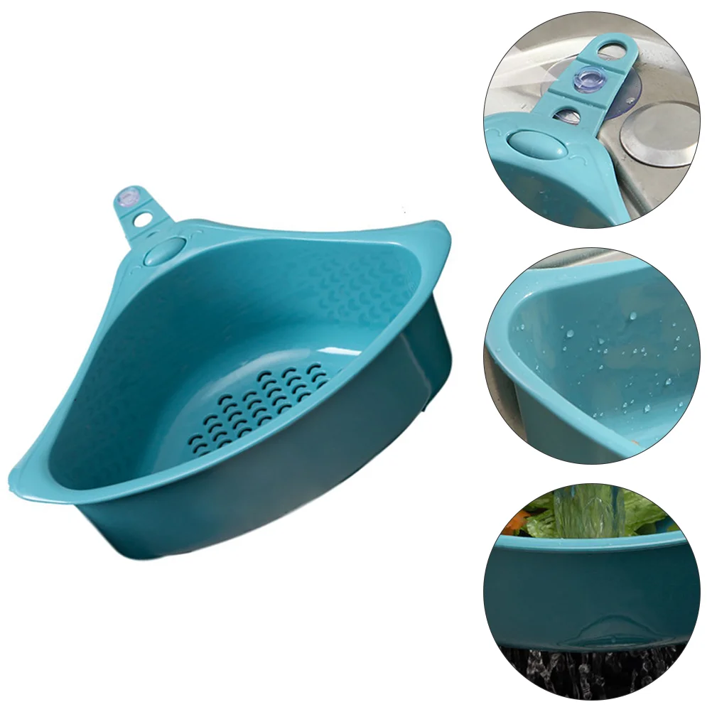 

Drain Basket Storage Shelves Sink Holder Corner Strainer Waste Triangle Filter Shelf Plastic Soap Drainer Rack