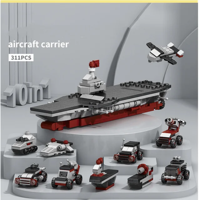 10IN1 Helicopter Fire Rescue Engineering Vehicle Building Blocks Police Tank Helicopter Puzzle Bricks Compatible Child Gift Toy 5