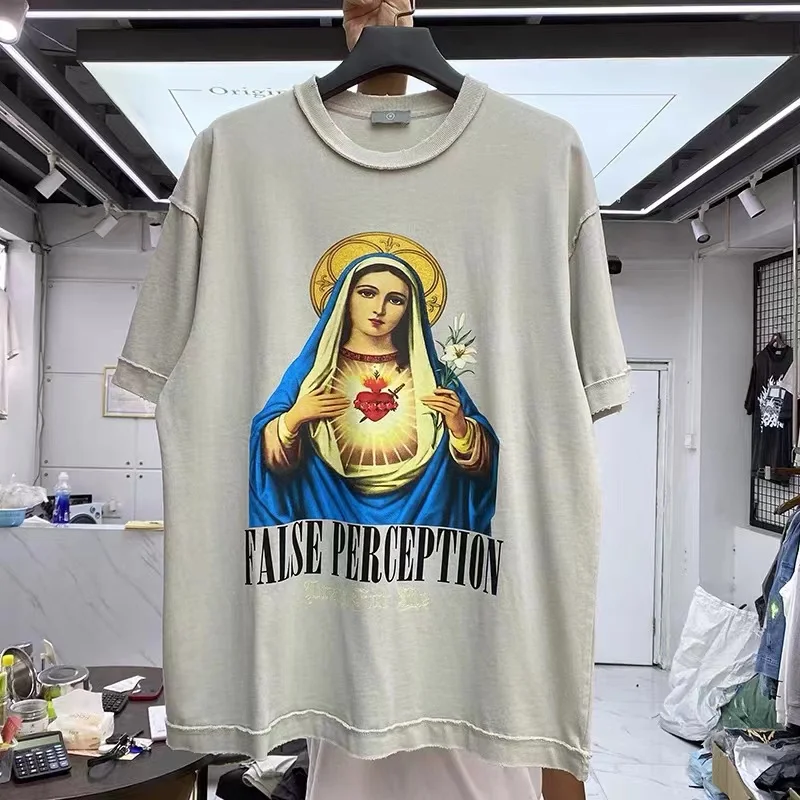 

Heart-broken Virgin Print Wash Vintage T-shirt Man