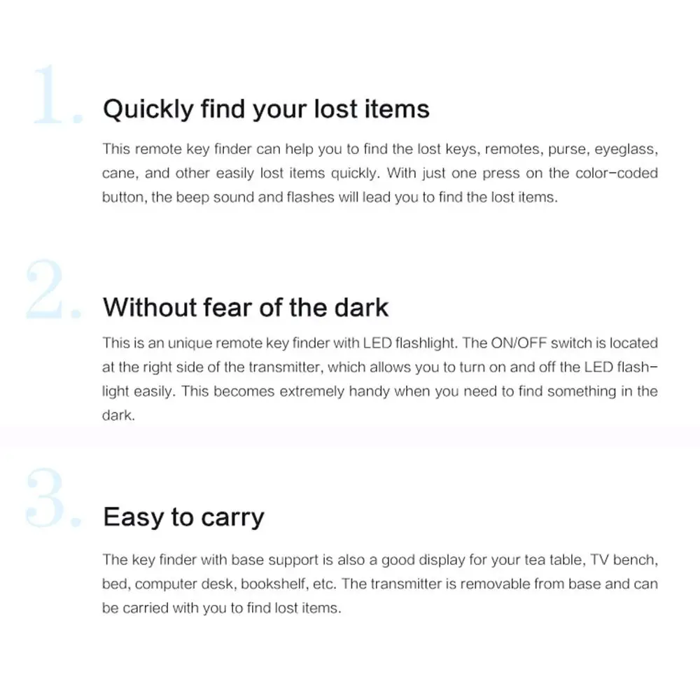 4 In 1 Household Vehicle Lost Tracker Keys Searcher Mini Tracking Device Anti-lost Tag Wireless Key Finder Anti-Lost Alarm