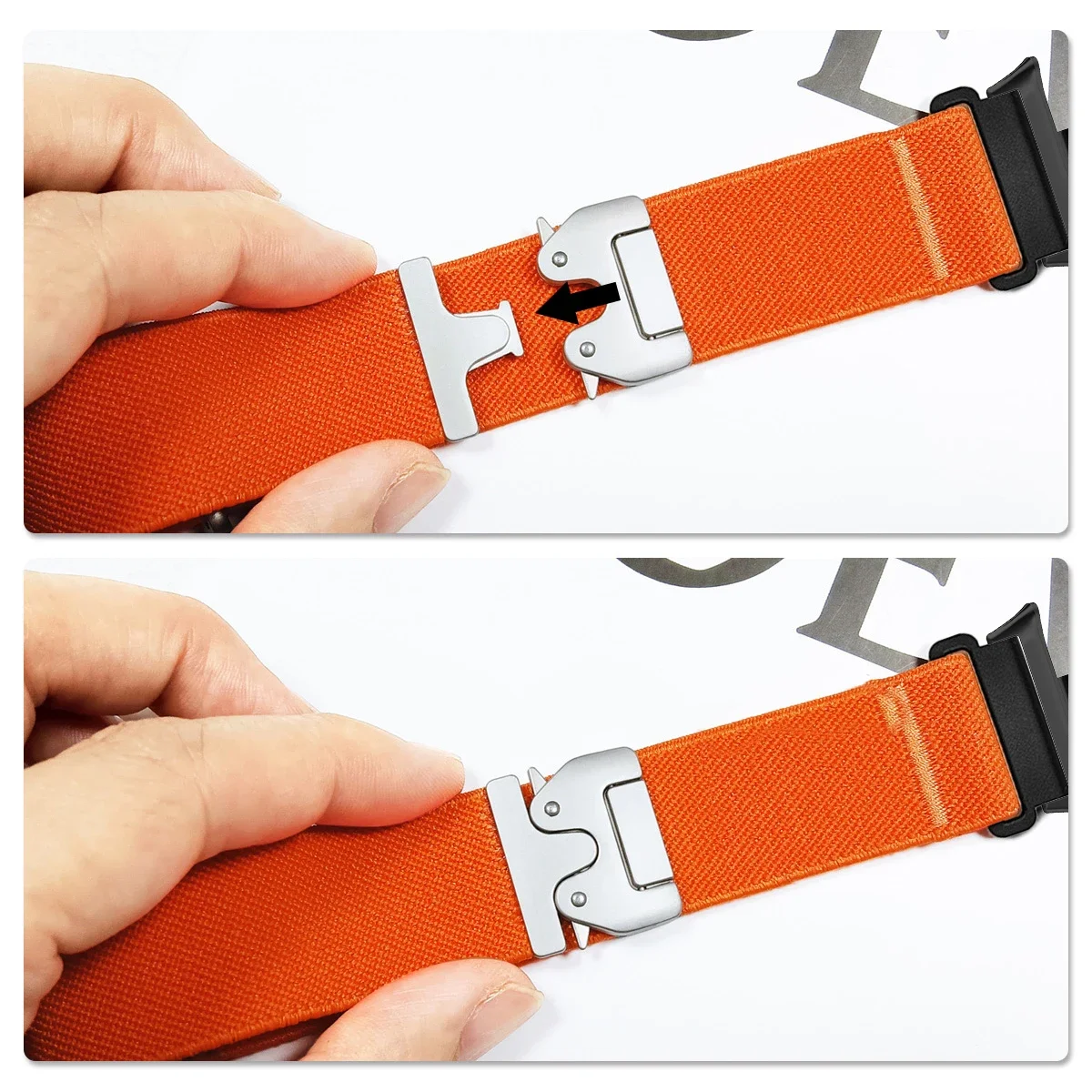 Nylon and Metal Sport Watchband Strap