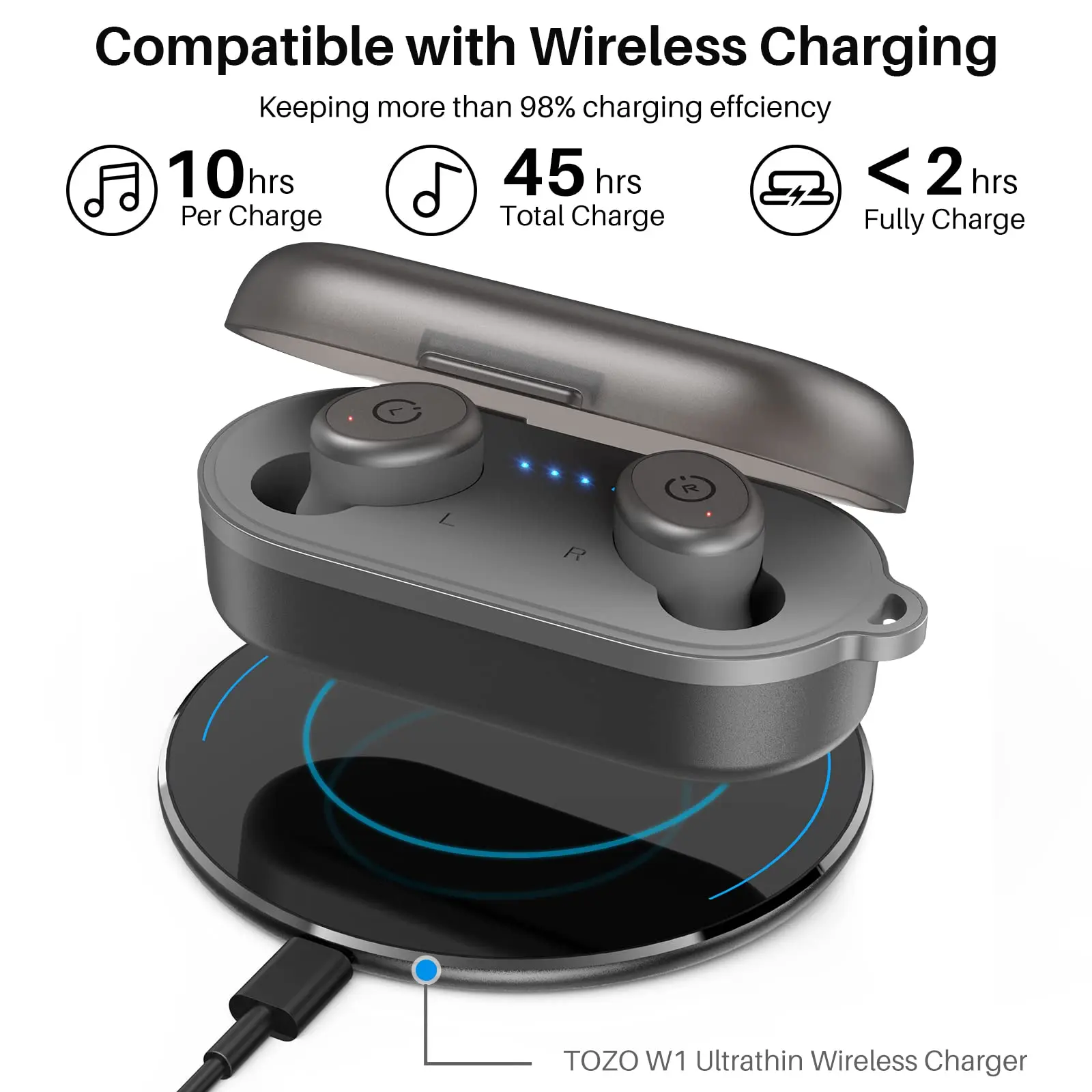 T10 Wireless Earbuds Bluetooth 5.3 Headphones, App Customize EQ, Ergonomic  Design, 55H Playtime, Wireless Charging Case, IPX8 Waterproof Powerful