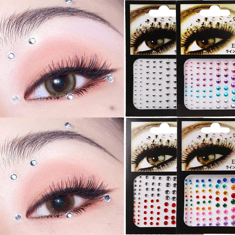 1pc 3d Sexy Crystal Eyes Glitter Face Body Diamond Festival Party Jewel Makeup Eye Shiner Make Up Adornment Sticker - Glitter & Shimmer