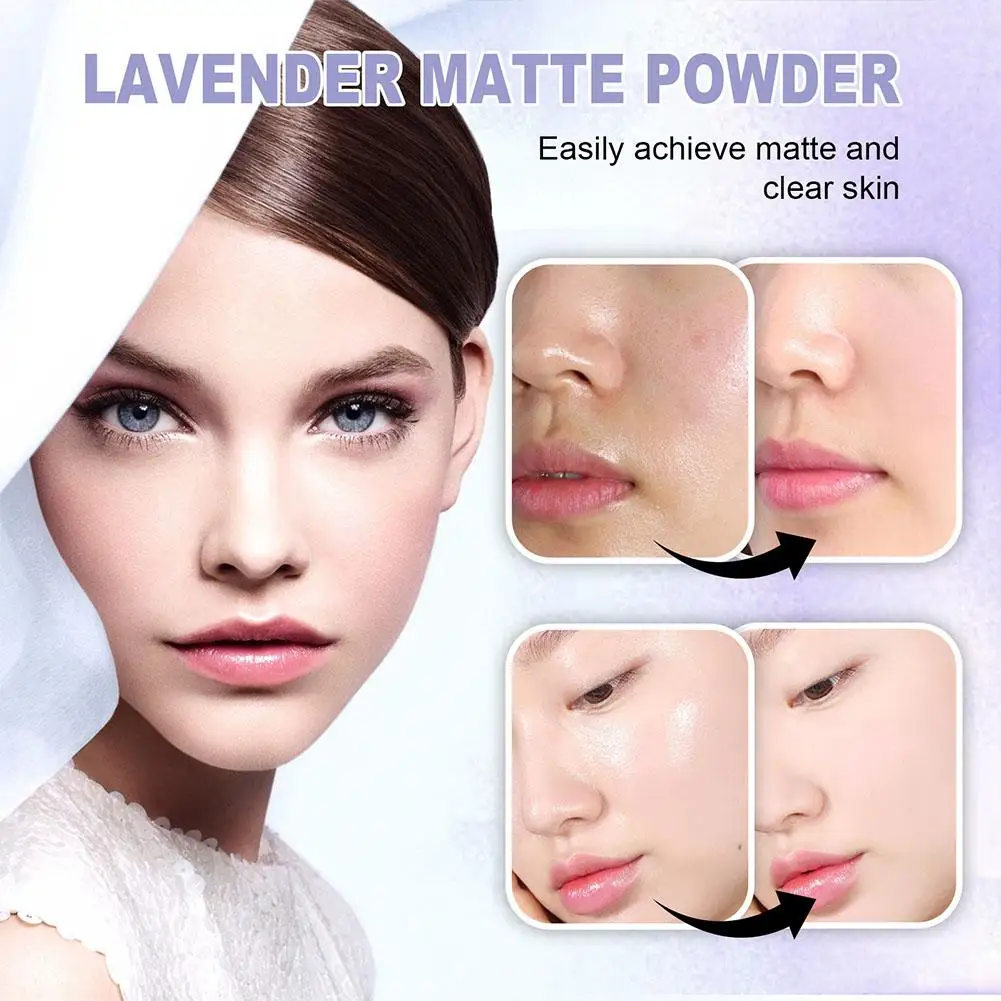 Lavender Makeup Setting Powder Puff Oil Control Smooth Even Complexion Blurring Effect Soft Finishing
