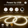 LED Strip Neon Light USB DC 5V Dimmable Touch Sensor Switch Flexible Silicone Neon Sign Tape Waterproof For Outdoor Home Decor 6