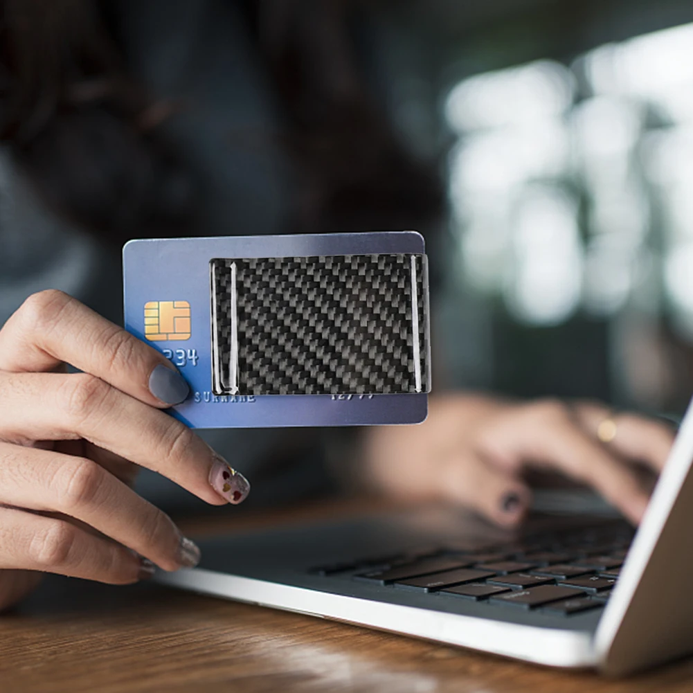 Creative Car Auto Slim Card Holder Carbon Fiber Holder Credit Card Money Bill Business Banknote Storage Clip Kit