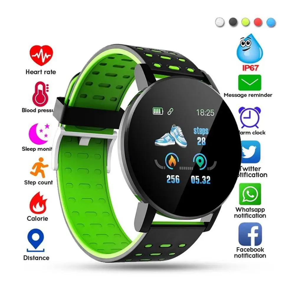 

Smart Bracelet Blood Pressure Waterproof Sport Round Smartwatch Smart Clock Fitness Tracker For Android Ios