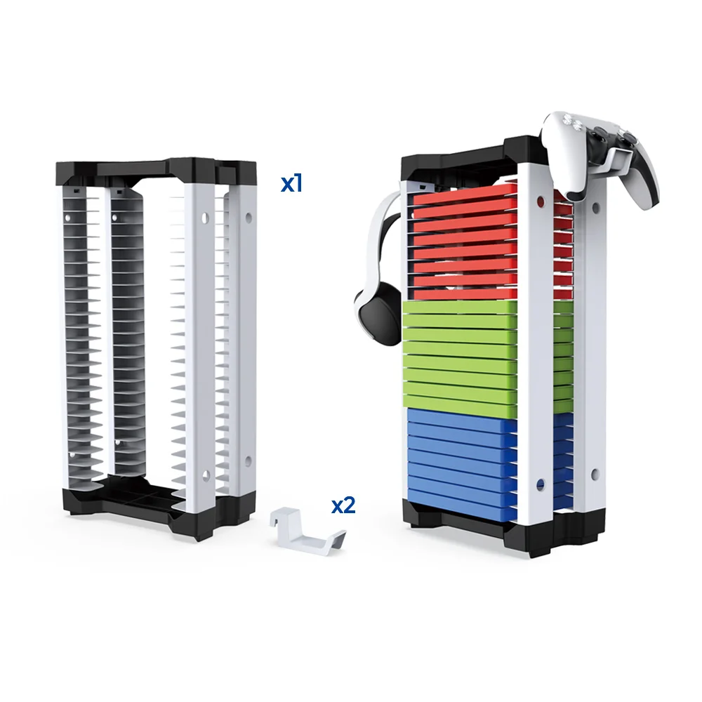 

Host Disc Single Storage Box Holder Game Disk Tower Vertical Stand Can Store 23 Game Discs For PS4 for PS5 Switch for XboxOne