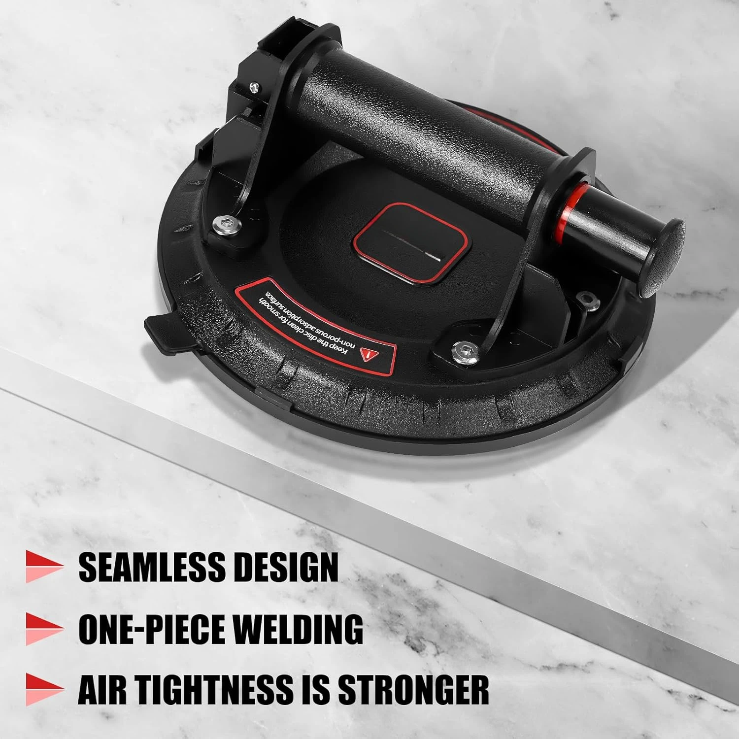 Vacuum Suction Cup 8 Inch 200kg with Pressure Gauge Plastic Handle Heavy Duty Lifter for Granite Tile Glass Manual Lifting