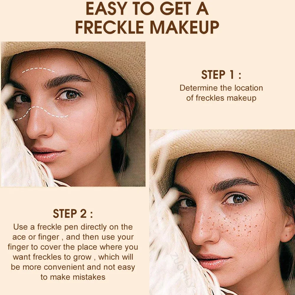 1PC Natural Fake Freckles Pen Waterproof Face Brown Eyeliner Dot Spot Pen Makeup Waterproof Dot Spot Pen Pretend Makeup Tool 6