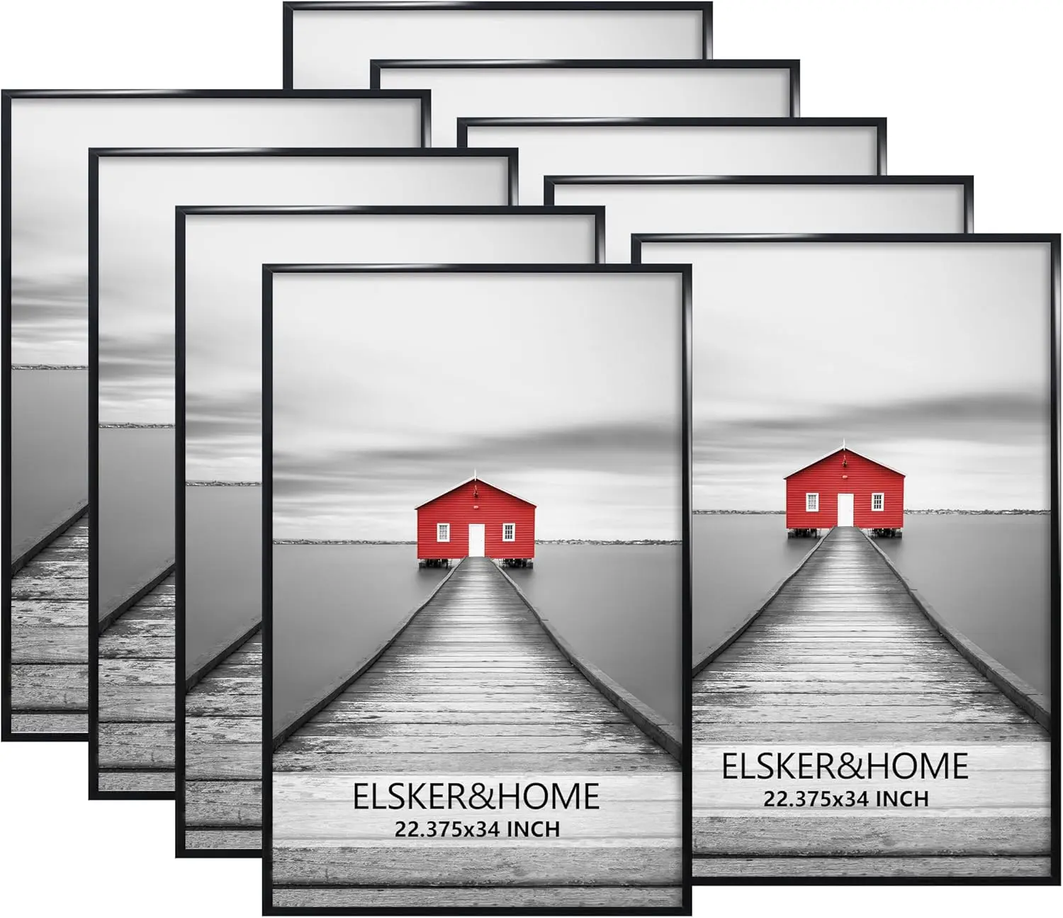 ELSKER&HOME 22.375 x 34 Poster Frame 9 Pack, Black Picture Frame for Horizontal or Vertical Wall Mounting,Sturdy & Scratch-proof