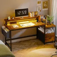 57" Office Desk with Drawers and Printer Space,Computer Desk with Power Outlets,Home Office Desks with File Drawers, Customized 4