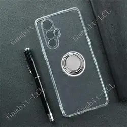 Enhanced Back Ring Holder Phone Cover - TPU Soft Silicone Case for Cubot Max 5 (Ring Case Clear)