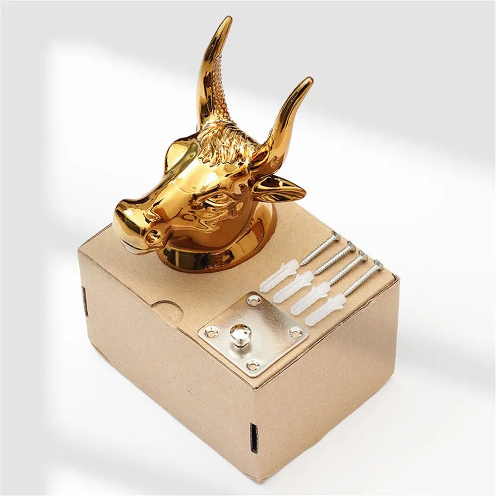 Luxuriöse Goldenen Bull Kopf Geformt Gitarre Halter Wand Halterung Haken Bass Ukulele Unterstützung Stand Home Dekorative Rack Lagerung Unterstützung – Detail 4