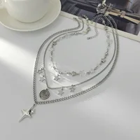 Collier pendentif en spirale en acier inoxydable / collier ras du cou superposé / collier avec breloque étoile / style grunge cyber y2k fairycore subversif archive 5