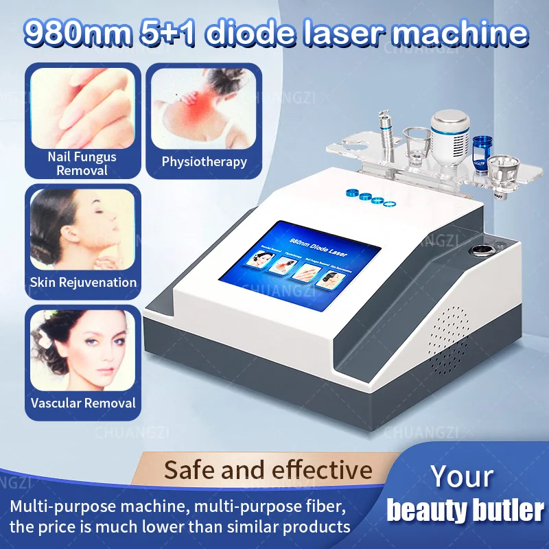 980nm Spider Variceal Nail Fungus Removal Beauty Device Remove Veins Vessel Herpes Facial Care Machine Salon Physiotherapy laser physiotherapy device for chronic disease of nail fungus treatment