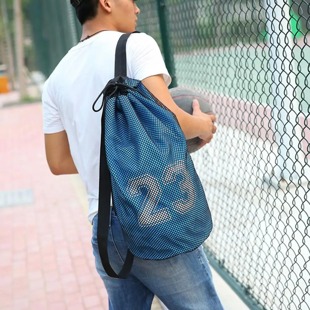 No. 23 Print Basketball Backpack Men Women Soccer Storage Mesh Bag Sport Gym Bag Drawstring Sack Sport Fitness Travel Backpack