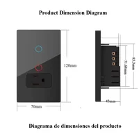 Melery Wifi Smart Tuya Light Switch Stairs Mexico US Wall Socket Plug Outlet Intelligent Glass Panel Remote Alexa Google Home - Image 3