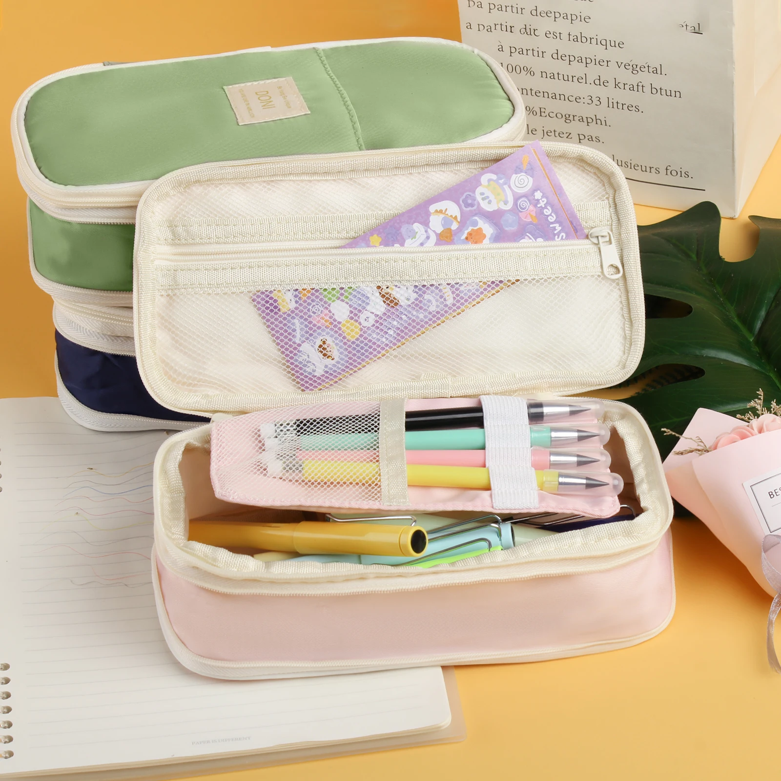 Pencil Cases Stationery Box Pencil Holder Kawaii Pencil Cases Large Capacity Pencil Bag Pouch Holder Box for Girls Office Student Stationery Organizer School Supplies