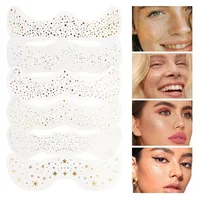 6pcs Hot Stamping Freckles Makeup Patches Metallic Radiation Golden Silver Fake Freckles Temporary Tattoo Stickers Face Makeup 2