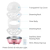 Double Layer Egg Cooker 14 Egg Capacity Hard Boiled Egg Cooker Anti-dry Electric Egg Boiler with 40mL Measuring Cup Steam 4