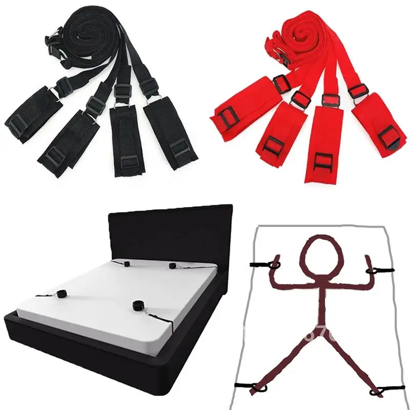 Adult Bdsm Bed Erotic Products Sex Swing Handcuffs Sex Toys Women Belt Bondage Wrist Ankle Cuffs Couple Binding Handcuffs Tools