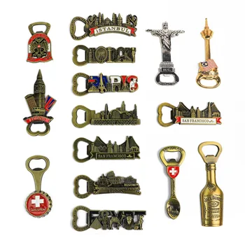 3D Metal Landmark Bottle Opener Magnetic Refrigerator Sticker Architectural Beer Opener