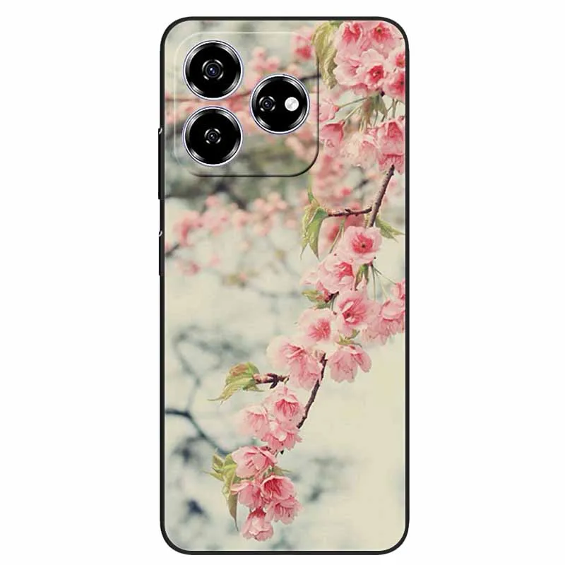 Stylish Black TPU Soft Silicone Phone Cover with Artistic Design